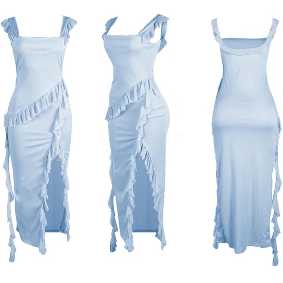 Blue Ruffle Dress - Picture 3 of 3